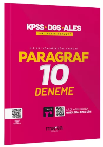 Marka Yayınları KPSS DGS ALES Paragraf 10 Deneme Komisyon