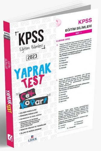 Lider Yayınları 2023 KPSS Eğitim Bilimleri Yaprak Test Çek Kopart Komi