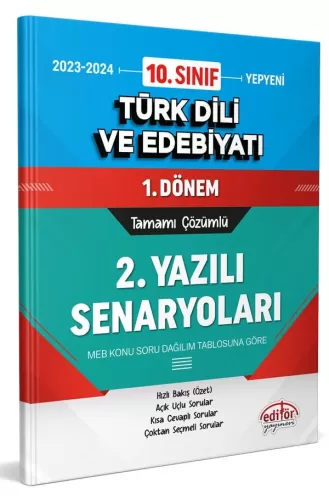 Editör Yayınları 10. Sınıf Türk Dili ve Edebiyatı 1. Dönem Ortak Sınav