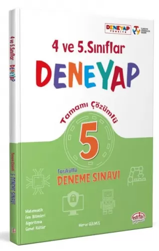 Editör Yayınları 4-5. Sınıf Deneyap Tamamı Çözümlü 5 Deneme Sınavı
