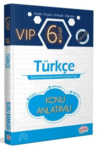 Editör Yayınları 6. Sınıf Türkçe VIP Hızlı Konu Anlatımlı Komisyon