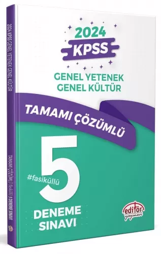 Editör Yayınları 2024 KPSS Genel Yetenek Genel Kültür Tamamı Çözümlü 5