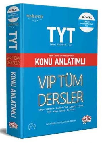 Editör Yayınları TYT VIP Tüm Dersler Konu Anlatımlı Komisyon