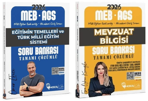 Hoca Kafası Yayınları 2026 MEB-AGS Eğitimin Temelleri ve Türk Milli Eğitim Sistemi ve Mevzuat Bilgisi Soru Bankası 2'li Set