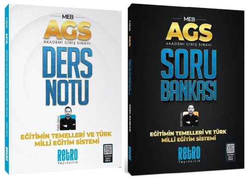 Retro Yayıncılık MEB AGS Eğitimin Temelleri ve Türk Milli Eğitim Sistemi Ders Notu ve Soru Bankası 2'li Set