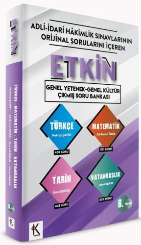 HMGS, Hakimlik Sınavları, - Kuram Kitap - ETKİN Adli İdari Hakimlik Ge
