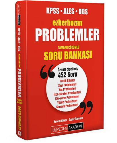 Pegem Yayınları KPSS ALES DGS Problemler Ezberbozan Soru Bankası Kerem