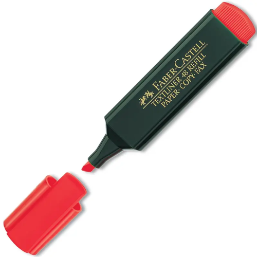 - Kırtasiye Malzemeleri - Faber Castell Fosforlu Kalem Kırmızı 15 48 2