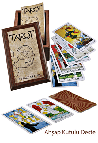 Tarot 78 Kart ve Kitap (Ahşap Kutulu)