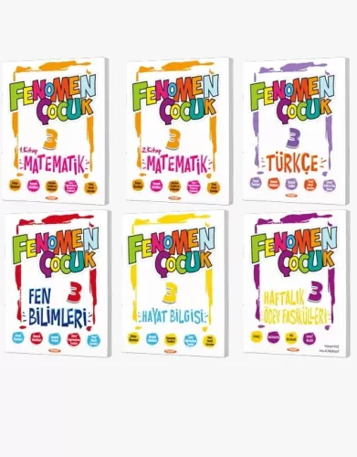 Fenomen Çocuk 3. Sınıf 6 lı Set (Matematik Türkçe Fen Bilimleri Hayat Bilgisi Haftalı Ödev Fasikülleri)