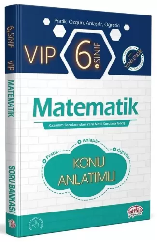 Editör Yayınları 6. Sınıf Matematik VIP Hızlı Konu Anlatımlı Komisyon