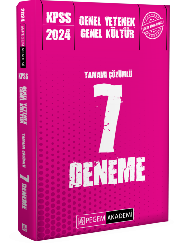 Pegem Yayınları 2024 KPSS Genel Yetenek Genel Kültür Tamamı Çözümlü 7 