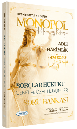 Monopol Yayınları 2026 Adli Hakimlik Borçlar Hukuku Genel ve Özel Hükümler Soru Bankası Çözümlü
