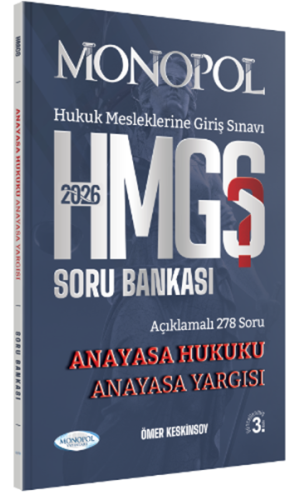 Monopol Yayınları 2026 HMGS Anayasa Hukuku Anayasa Yargısı Soru Bankası