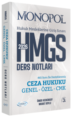 Monopol Yayınları 2026 HMGS Ceza Hukuku, Genel-Özel-CMK Ders Notları