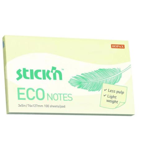 Hopax Stıckn Yapışkanlı Not Kağıdı 76x127 Eco Notes Patel Sarı 100 YP