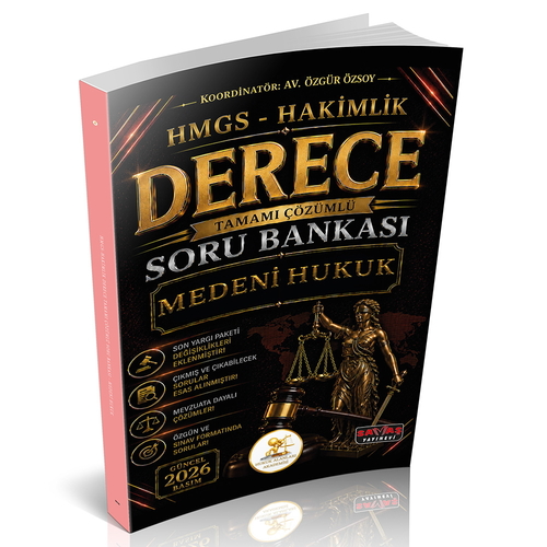 - Savaş Yayınları 2026 HUKAL HMGS-Hakimlik Derece Medeni Hukuk Soru Ba