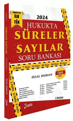 Yetki Yayınları 2024 Hukukta Süreler Sayılar Soru Bankası Özal Duran