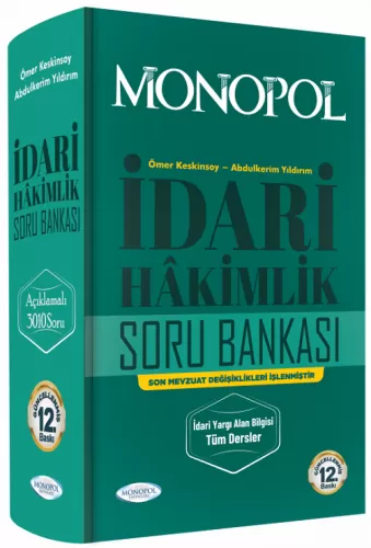 Monopol Yayınları İdari Hakimlik Soru Bankası Abdülkerim Yıldırım