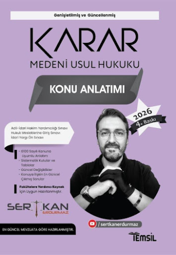 KARAR Medeni Usul Hukuku Konu Anlatımı