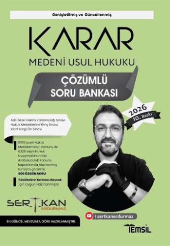 Medeni Usul Hukuku - KARAR Medeni Usûl Hukuku Soru Bankası - Sertkan E