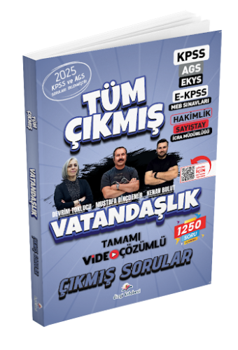Dizgi Kitap Yayınları 2026 Vatandaşlık Tüm Sınavlar Tamamı Video Çözümlü Çıkmış Sorular