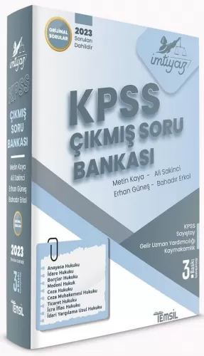 Temsil Yayınları 2023 İmtiyaz KPSS ve Kurum Sınavları Çıkmış Soru Bank