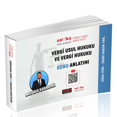 Savaş Yayınları 2026 İYÖS İdari Yargı Hakimliği Vergi Usul Hukuku ve Vergi Hukuku Konu Anlatımı