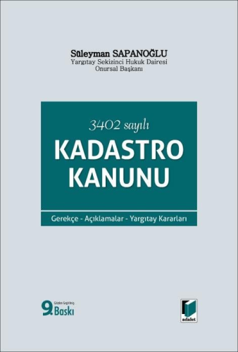 Hukuk Kitapları,Kanunlar, - Adalet Yayınevi - Kadastro Kanunu