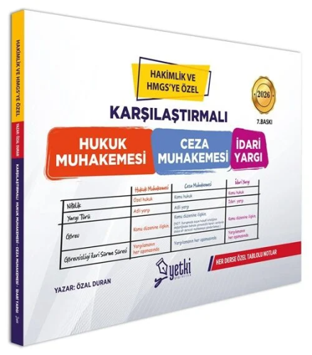 Yetki Yayınları 2026 Karşılaştırmalı Hukuk Muhakemesi Ceza Muhakemesi İdari Yargı