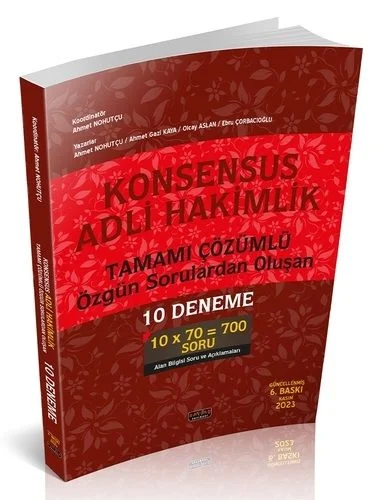 Savaş Yayınları 2023 Adli Hakimlik Konsensus ​10 Deneme Çözümlü Ahmet 