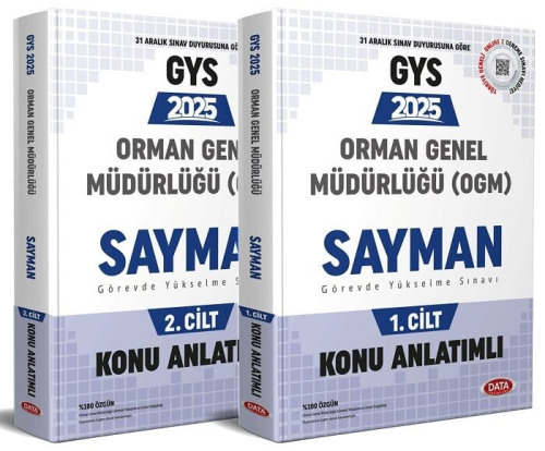 Data Yayınları 2025 Orman Genel Müdürlüğü Sayman Görevde Yükselme Sınavı Konu Anlatımlı 1-2