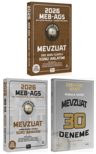 CBA Yayınları 2026 MEB-AGS Mevzuat Konu Anlatımı Soru Bankası 30 Deneme 3'lü Set Pusula Serisi