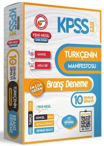 İnformal Yayınları 2024 KPSS Türkçenin Manifestosu 10 Deneme Çözümlü K