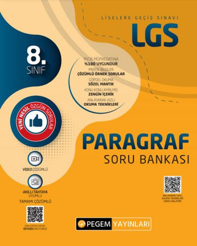 8. Sınıf LGS Kitapları - Pegem Yayınları 8. Sınıf LGS Paragraf Soru Ba