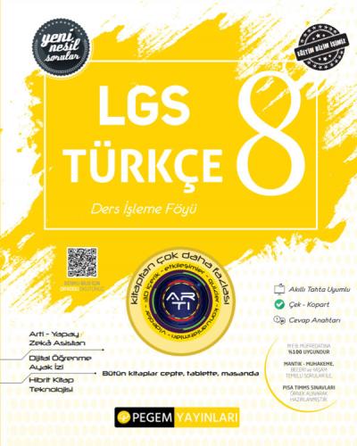 Pegem Yayınları 8. Sınıf LGS Türkçe Ders İşleme Föyü Komisyon