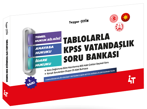 4T Yayınları 2020 KPSS Tablolarla Vatandaşlık Soru Bankası Toygar Çeti