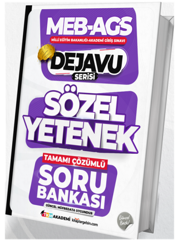 TKM Akademi 2025 MEB-AGS Sözel Yetenek Dejavu Soru Bankası Çözümlü