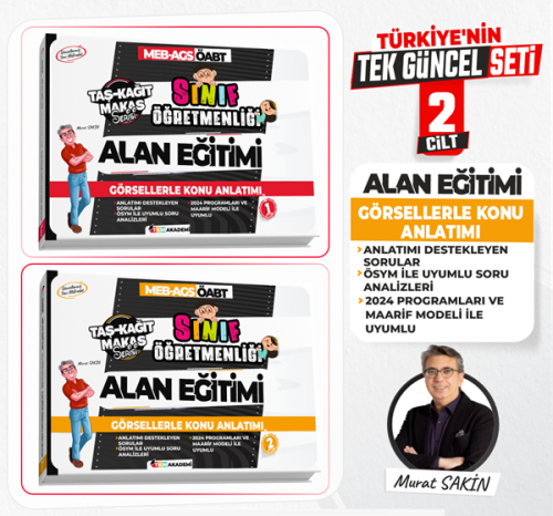 TKM Akademi 2025 ÖABT MEB-AGS Sınıf Öğretmenliği Alan Eğitimi Görsellerle Konu Anlatımı Set