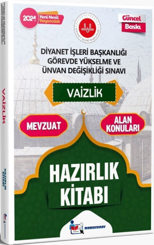 Memur Sınav Yayınları 2024 Diyanet İşleri Başkanlığı GYS ve UDS Vaizlik Hazırlık Kitabı