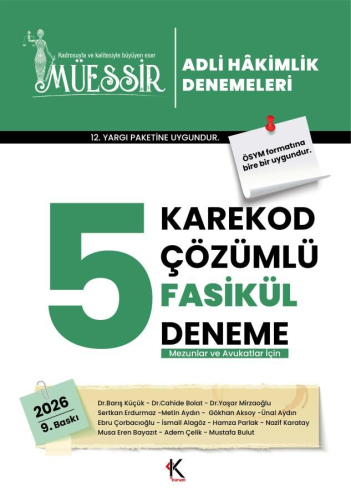 MÜESSİR 2026 Adli Hakimlik Fasikül 5 Deneme Karekod Çözümlü