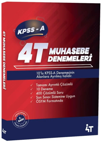 Ders Denemeleri - 4T Yayınları 2026 KPSS A Grubu Muhasebe 10 Deneme Çö
