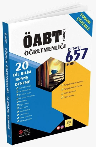 Umut Tetik ÖABT Türkçe Dil Bilim ve Batı Edebiyatı Soru Bankası ve 20 Branş Denemesi Çözümlü