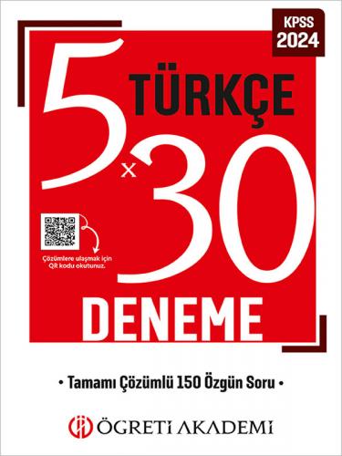 Öğreti Akademi 2024 KPSS Türkçe 5x30 Deneme Çözümlü Komisyon