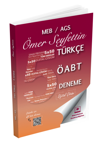 Adem Hakan Uzem  2025 MEB AGS ÖABT Ömer Seyfettin Türkçe Öğretmenliği Dijital Çözümlü 5 Deneme