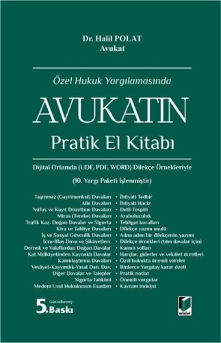 Hukuk Kitapları, - Adalet Yayınevi - Avukatın Pratik El Kitabı