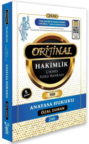 Yetki Yayınları 2026 Hakimlik Kaymakamlık KPSS İcra Müdürlüğü Anayasa Hukuku ORJİNAL Çıkmış Soru Bankası