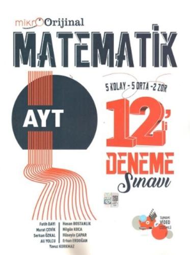 Orijinal Mikro Yayınları AYT Matematik 12 li Deneme Sınavı