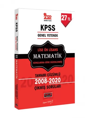 Yargı Yayınları 2022 KPSS GY Lise Ön Lisans Matematik Tamamı Çözümlü Ç