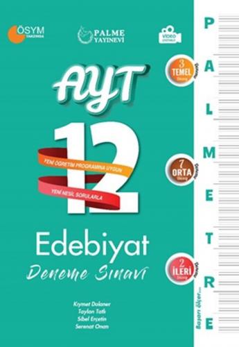 Palme Yayınları AYT Edebiyat Palmetre Serisi 12 Deneme Video Çözümlü T